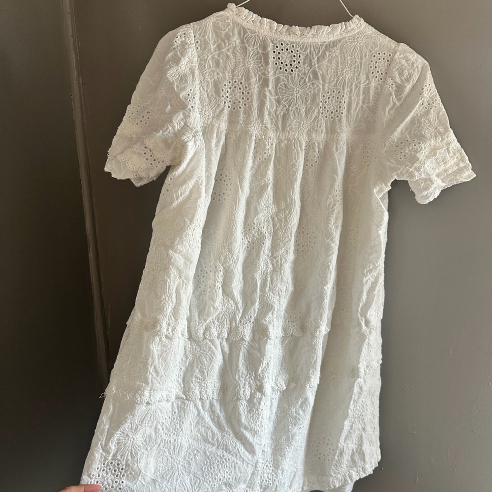 Chic Ivory Lace Midi Dress - Picture 6 of 7